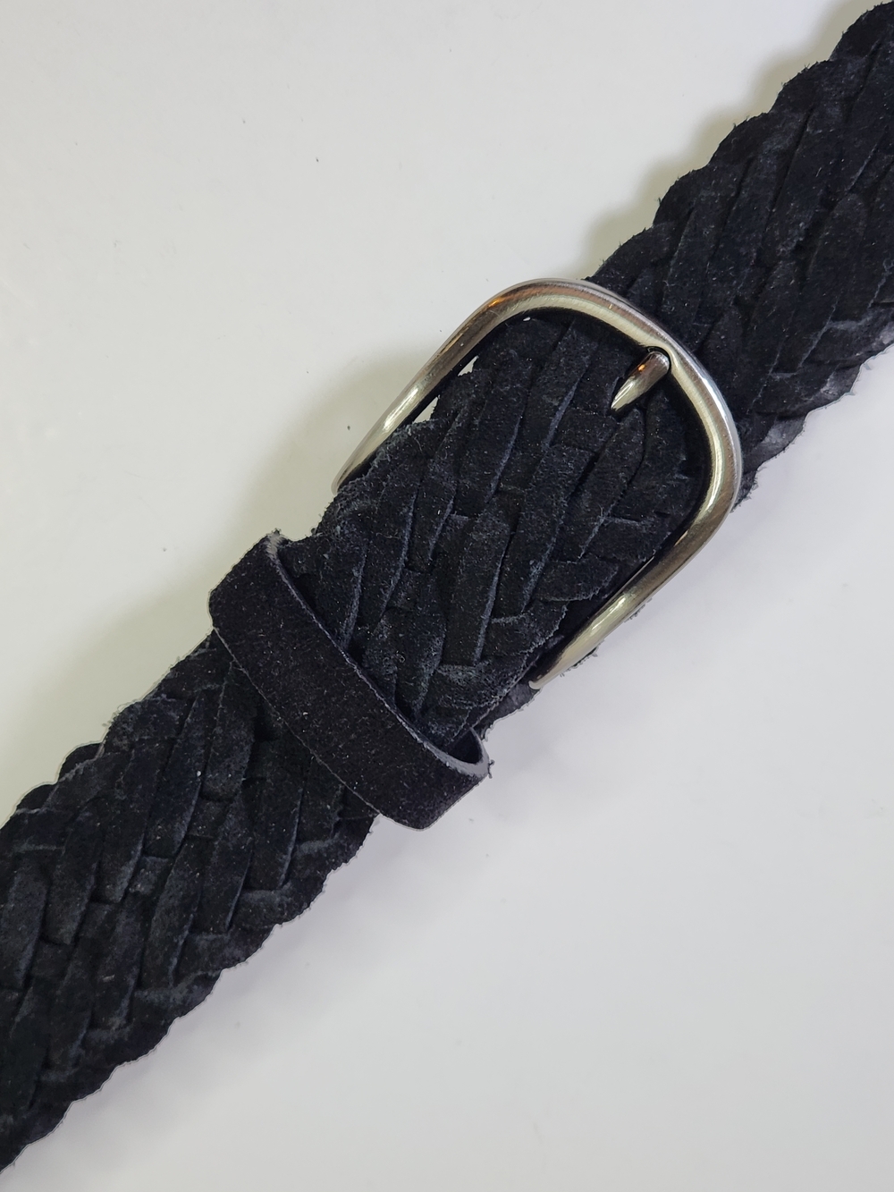 Anderson s Leather Braided Suede Belt, Black